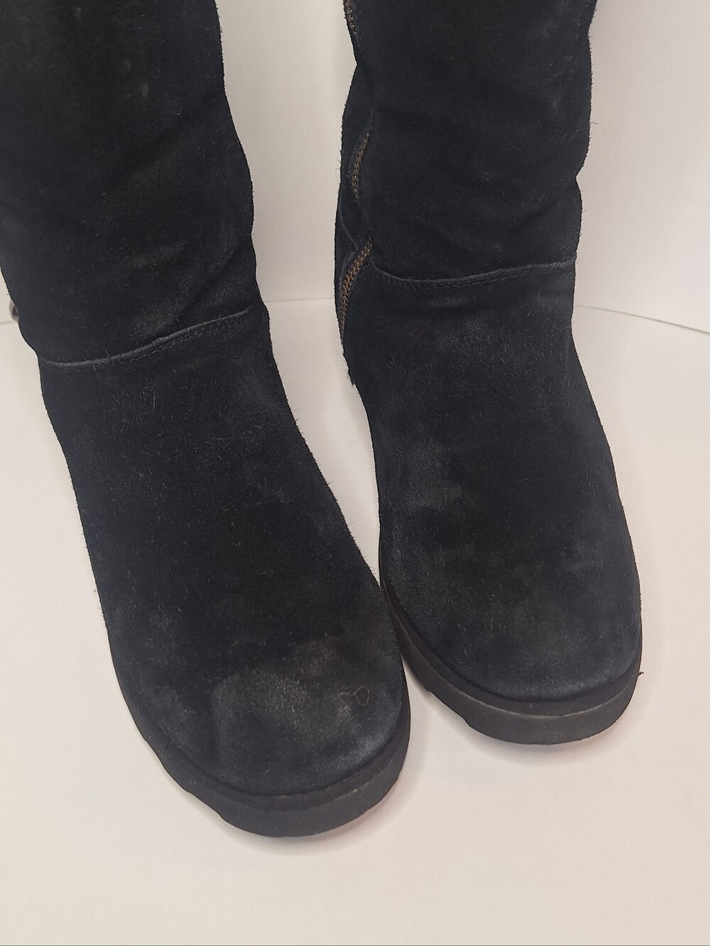BearPaw Black Tall Faux Fur Winter Boots with Stud Accents Size US 9 Womens - Picture 3 of 9